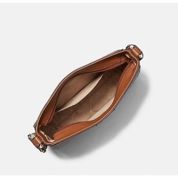 New Michael Kors Jet Set Travel Small Signature Logo Messenger Bag Brown - Picture 3 of 4